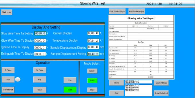 IEC 60695-2-11 Glow Wire Flammability Test Chamber Kontrol PC 0